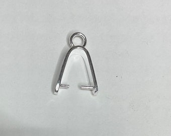 Sturdy Medium Size Sterling Silver Pinch Bail, Free Postage in Australia