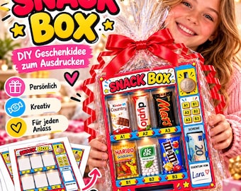 Plantilla imprimible A4 para caja de dulces y dinero de regalo – PDF DIY para dulces y dinero