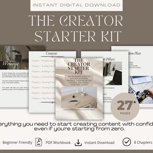 The Creator Starter Kit | Digital Workbook PDF | Personal Branding Guide | Content Creation Workbook | Beginner Creator Guide | Instant Down