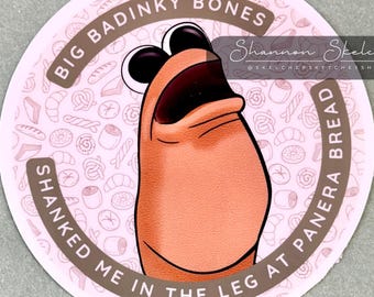 Marcus the Worm "Shanked Me at Panera Bread" Sticker – TikTok Inspired Original Illustration | Meme