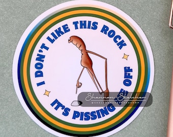 Marcus the Worm "I Don't Like This Rock" Sticker – TikTok Inspired Original Illustration | Robert