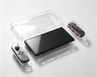 Custodia trasparente divisa in due per PC Switch 2, guscio protettivo trasparente in cristallo, cover rigida per console di gioco NS2, protezione rimovibile per Joy-Con.