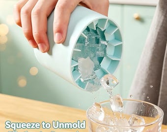 Cylindrical Silicone Ice Cube Mold, Pastel Round Ice Cup Freezer Tray, Easy Release Food Grade Silicone Ice Maker for Drinks Cocktails