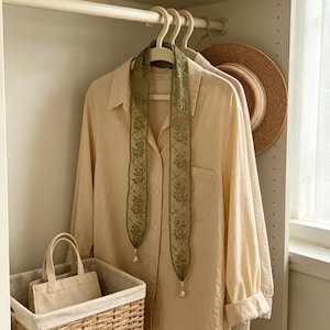 Nastro per capelli floreale in pizzo, fascia per capelli con delicato foulard e cristalli, accessorio per capelli vintage a forma di fiocco per donna, regalo per capelli da sposa green