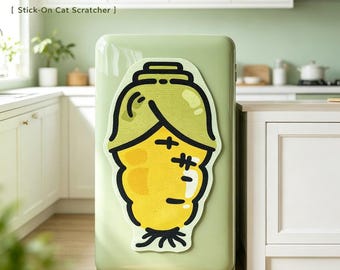 Corn & Carrot Wall Cat Scratcher, Vertical Cat Scratch Pad, Durable Wall Mount Scratching Mat for Kitten Nail Care