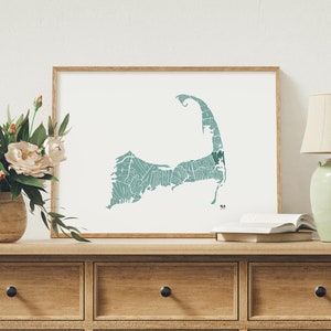 Orleans, Cape Cod Karte Druck • Massachusetts Wand Kunst Poster • Handgezeichnete Typografie • Einzigartiges Geschenk