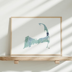 Eastham, Cape Cod Karte Druck • Massachusetts Wand Kunst Poster • Handgezeichnete Typografie • Einzigartiges Geschenk