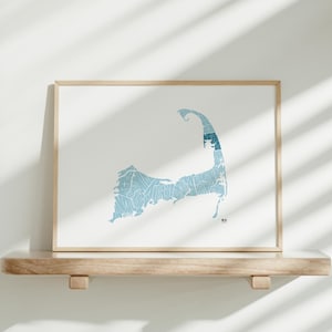 Wellfleet, Cape Cod Karte Druck • Massachusetts Wand Kunst Poster • Handgezeichnete Typografie • Einzigartiges Geschenk