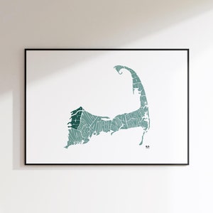 Bourne, Cape Cod Karte Druck • Massachusetts Wand Kunst Poster • Handgezeichnete Typografie • Einzigartiges Geschenk