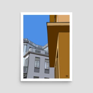 Kikar Bialik, Tel Aviv Art Print • Hand Drawn • Buildings & Architecture Wall Art • Travel Gift