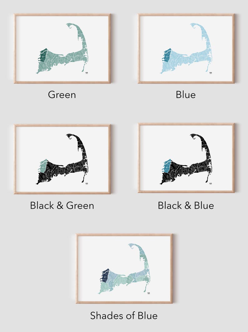 Bourne, Cape Cod Map Print Massachusetts Wall Art Poster Hand Drawn