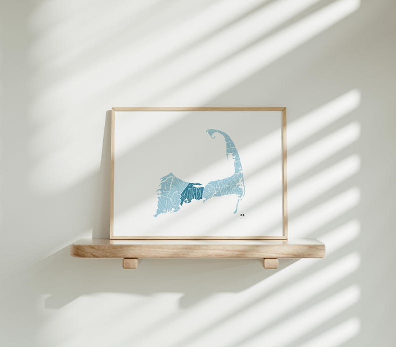 Barnstable, Cape Cod Map Print Massachusetts Wall Art Poster Hand Drawn