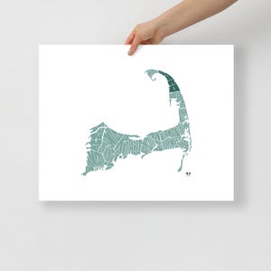 Truro, Cape Cod Map Druck • Massachusetts Wandkunst Poster • Handgezeichnete Typografie • Einzigartiges Geschenk