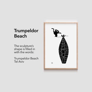 Impression Trumpeldor Beach • Poster Tel Aviv • Décoration murale • Cadeau unique