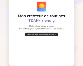 Agenda per la routine adatta a persone con ADHD in formato PDF, creatore di routine per adulti, routine mattutina e serale stampabile, organizzazione bilingue francese e inglese per persone con ADHD