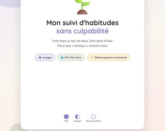 Tracker delle abitudini per ADHD senza sensi di colpa, stampabile in PDF | Monitoraggio mensile e settimanale (senza data) | Bilingue (francese e inglese) adatto a persone con ADHD