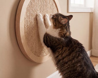 Runder, wandmontierter Katzenkratzbaum – 47 cm / 18,5 Zoll, moderne Sisal-Kratzmatte