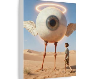 Surreal Winged Eyeball Angel Matte Canvas