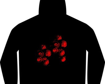 1 Dozen Red Roses Cluster Hoodie | Unisex Hoodie