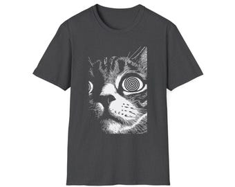 Hypnotic Spiral Cat T-Shirt | Unisex Tee
