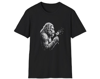 Bigfoot Blowing Dandelion T-Shirt | Unisex Tshirt