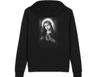 Sacred Heart Virgin Mary Hoodie | Unisex Zip-Up Hoodie