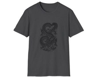 Black Ink Eastern Dragon T-Shirt | Unisex Tee
