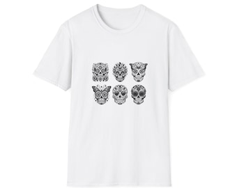 Sugar Skull Faces T-Shirt | Unisex Tee