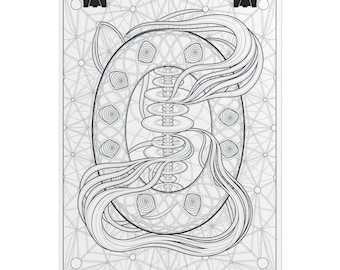 Abstract Geometric Serpent Rolled Posters | Line Art Poster, Black and White