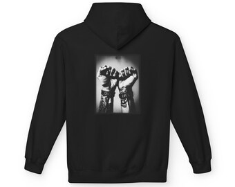 Black and White Tattooed Fists Hoodie | Unisex Pull-OverHoodie