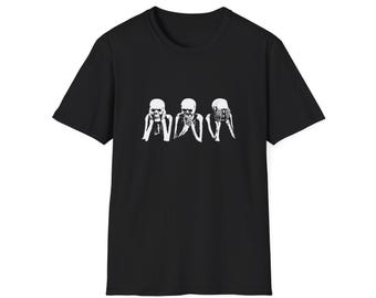 See Speak Hear No Evil Skulls T-Shirt | Unisex Tee