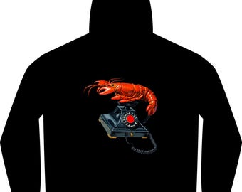 Dali Crawfish on Vintage Rotary Phone Hoodie | Unisex Hoodie