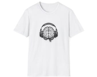 Third Eye Brain with Headphones T-Shirt | Unisex Tee