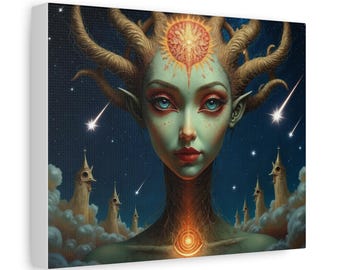 Mystic Medusa Portrait Matte Canvas