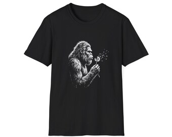 Bigfoot Dandelion Print T-Shirt | Unisex Tee