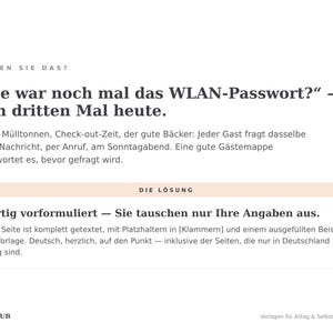 Wie war noch mal das WLAN-Passwort — eine gute Gästemappe beantwortet Fragen, bevor sie gestellt werden