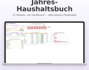 Jahres-Haushaltsbuch Excel Vorlage 2027 | Budgetplaner mit Dashboard | Annual Budget Spreadsheet | Einnahmen Ausgaben Tracker