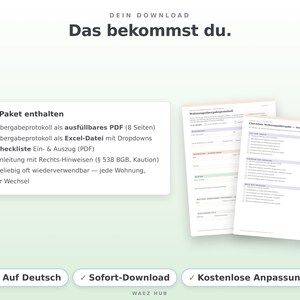 Lieferumfang: ausfüllbares PDF, Excel-Datei, Checkliste und Anleitung