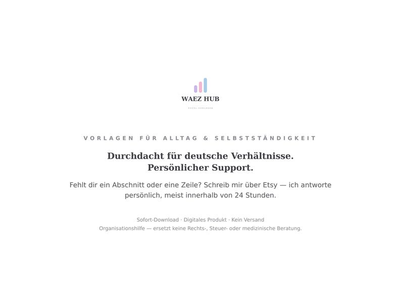 WAEZ HUB Logo — Vorlagen für Alltag und Selbstständigkeit mit persönlichem Support