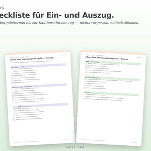 Checkliste Wohnungsübergabe für Einzug und Auszug zum Abhaken