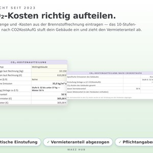 CO₂-Kostenaufteilung nach CO2KostAufG: automatische Einstufung im 10-Stufen-Modell und Pflichtangaben auf der Mieter-Abrechnung
