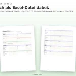 Übergabeprotokoll als Excel-Datei mit Dropdowns und A4-Druck