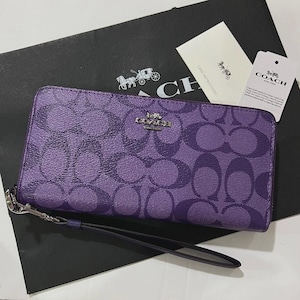 COACH Accessory Pouch Signature Purple Coach Signature Purple Bag 