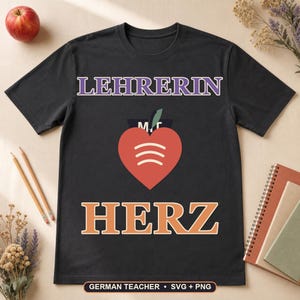 Lehrerin mit Herz SVG, Duitse leraar PNG, leraar waardering gesneden bestand