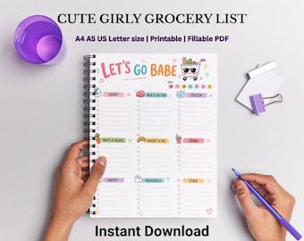 Let's Go Babe – Einkaufsliste, Planer, Einkaufsorganisator (Digitaler Download)