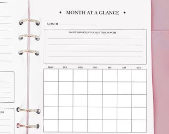 Month at a Glance Monthly Planner Insert - Novel Writing Planner Template Printable, Self Publishing Book Writing Tracker, Physical Copy