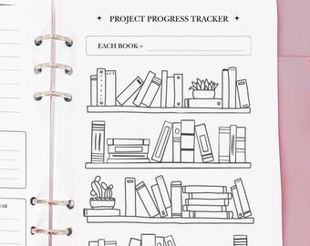 Project Goals Colouring Tracker Planner Insert Novel Writing Planner Template Printable, Reading Tracker Book Writing Tracker, Physical Copy