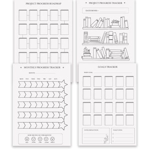 Paquete de plantillas para planificar la escritura de novelas con seguimiento de color - Plantilla imprimible para planificar la escritura de novelas, seguimiento de libros para autopublicación, descarga digital