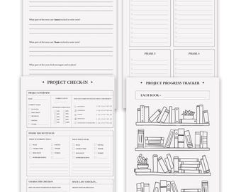 Project Plot Book Planner Inserts - Novel Writing Planner Template Printable, Self Publishing Book Writing Tracker, Physical BUNDLE