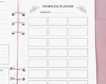 Storyline Planner - Planner Insert - Novel Writing Planner Template Printable, Self Publishing Book Writing Tracker, Physical Copy Pack